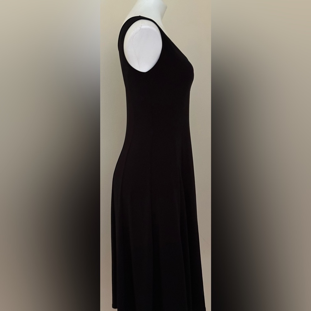 CLARA SUNWOO Little Black Scoop Neck Midi Summer Dress Sz XS Thick Material.. - Picture 5 of 11
